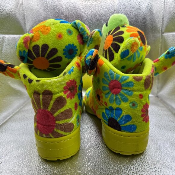 Size‎ 6 Adidas Jeremy Scott Teddy Bear Mens Green Athletic Sneakers G61076